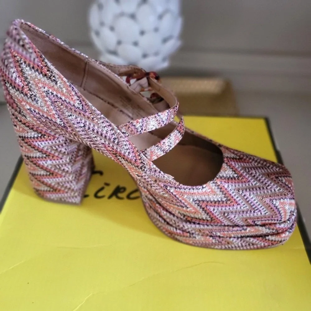 Circus NY By Sam Edelman Zigzag Platform Heels Mary Jane Multicolor 10M